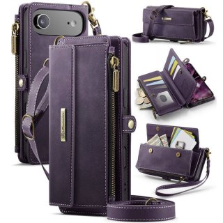 CaseMe iPhone Air Crossbody Wallet Case with RFID Blocking & Wireless Charging Purple
