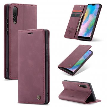 CaseMe Huawei P20 Wallet Kickstand Magnetic Flip Case Red