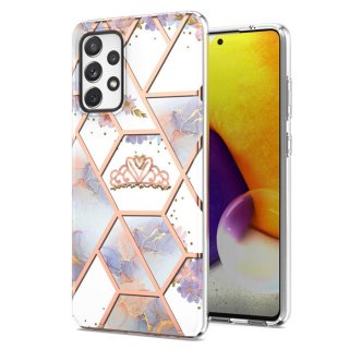 Samsung Galaxy A72 5G Flower Pattern Marble TPU Case Crown