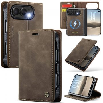 CaseMe iPhone Duo Detachable Magnetic Wallet Case with N52 Magnets, RFID Blocking & Wireless Charging Coffee