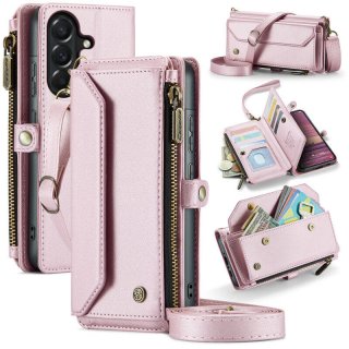CaseMe Samsung Galaxy A37 Wallet RFID Blocking Crossbody Phone Case Pink