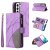 Samsung Galaxy S22 Zipper Wallet Magnetic Stand Case Purple