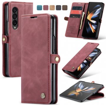 CaseMe Samsung Galaxy Z Fold4 Wallet Kickstand Magnetic Case Red