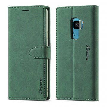Forwenw Samsung Galaxy S9 Wallet Magnetic Kickstand Case Green
