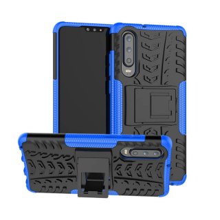 Huawei P30 Hybrid Rugged PC + TPU Kickstand Case Blue