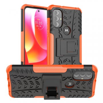 Motorola Moto G Power 2022 Anti-Slip Hybrid Kickstand Case Orange