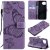 Motorola Moto G 5G Plus Embossed Butterfly Wallet Magnetic Stand Case Purple