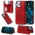 iPhone 12 Pro Max Luxury Butterfly Magnetic Card Slots Stand Case Red