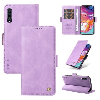 YIKATU Samsung Galaxy A70 Skin-touch Wallet Kickstand Case Purple