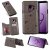 Samsung Galaxy S9 Bee and Cat Magnetic Card Slots Stand Cover Gray