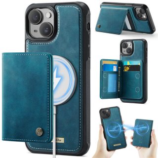 CaseMe iPhone 14 2-in-1 Detachable Magnetic Wallet Case with RFID Blocking, Card Holder & MagSafe Compatible - Blue