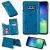 Samsung Galaxy S10e Bee and Cat Magnetic Card Slots Stand Cover Blue
