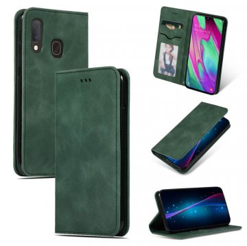 Samsung Galaxy A20e Magnetic Flip Wallet Stand Case Green