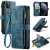 CaseMe iPhone 11 Pro Max Wallet Kickstand Retro Case Blue