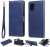 Samsung Galaxy A71 5G Wallet Detachable 2 in 1 Stand Case Blue