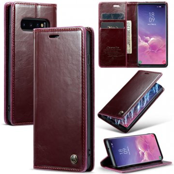 CaseMe Samsung Galaxy S10 Wallet Kickstand Magnetic Case Red
