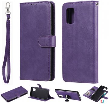 Samsung Galaxy A71 5G Wallet Detachable 2 in 1 Stand Case Purple