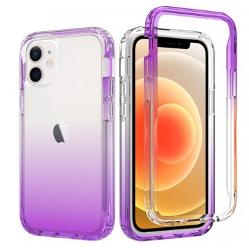 iPhone 12 Mini Shockproof Clear Gradient Cover Purple