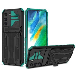 Samsung Galaxy S21 Card Slot Kickstand Shockproof Case Green