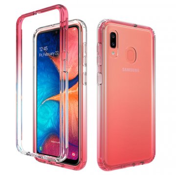Samsung Galaxy A20/A30 Shockproof Clear Gradient Cover Red
