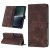 Skin-friendly Sony Xperia 1 V Wallet Stand Case with Wrist Strap Coffee