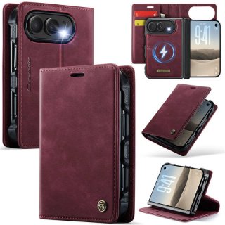 CaseMe iPhone Duo Detachable Magnetic Wallet Case with N52 Magnets, RFID Blocking & Wireless Charging Red