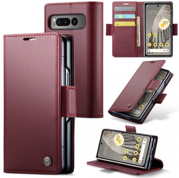 CaseMe Samsung Galaxy Z Fold 5 Wallet RFID Blocking Magnetic Buckle Case Red