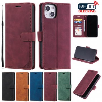 iPhone 13 Wallet RFID Blocking Kickstand Case Red