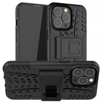 iPhone 13 Pro Anti-Slip Dual Layer Hybrid Kickstand Case Black