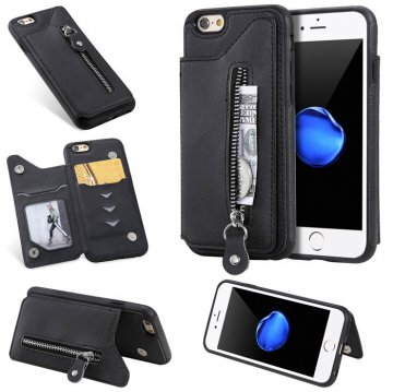 iPhone 6/6s Wallet Magnetic Kickstand Shockproof Cover Black