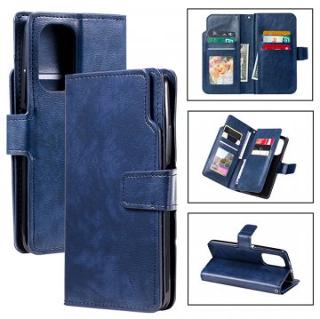 Xiaomi Redmi K40/K40 Pro Wallet 9 Card Slots Magnetic Case Blue