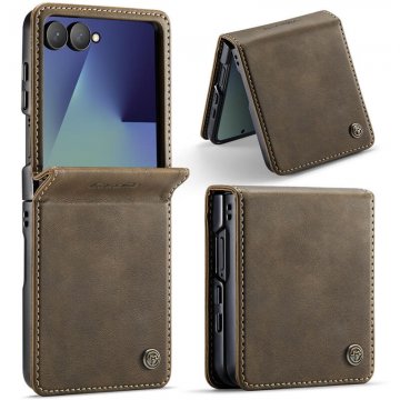 CaseMe Samsung Galaxy Z Flip8 Vintage Case with Integrated Hinge Protection Coffee