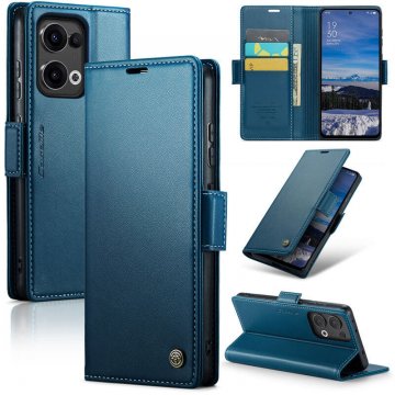 CaseMe OPPO Reno13 Wallet RFID Blocking Magnetic Buckle Case Blue
