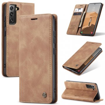 CaseMe Samsung Galaxy S22 Wallet Magnetic Case Brown