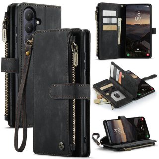 CaseMe Samsung Galaxy S26 Plus Wallet Kickstand Case with Wrist Strap Black