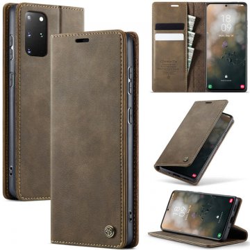 CaseMe Samsung Galaxy S20 Plus Magnetic Wallet Case with RFID Blocking Coffee