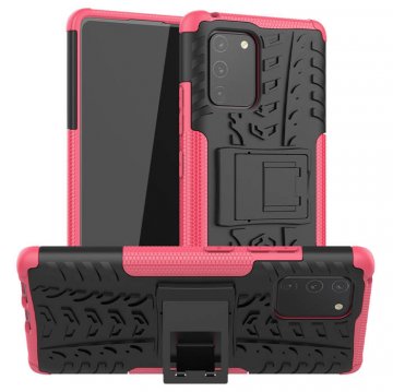 Samsung Galaxy A91/S10 Lite Hybrid Rugged PC + TPU Kickstand Case Rose