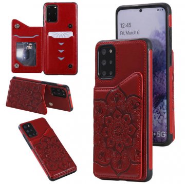 Samsung Galaxy S20 Plus Embossed Wallet Magnetic Stand Case Red