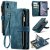 CaseMe iPhone XR Wallet Kickstand Retro Leather Case Blue