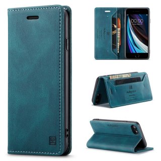 Autspace iPhone 7/8/SE 2020 Wallet Kickstand Magnetic Shockproof Case Blue