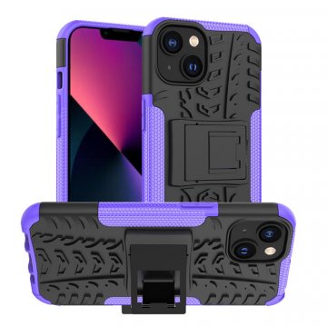 Dual Layer Hybrid Anti-Slip iPhone 14 Kickstand Case Purple