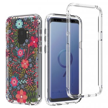 Samsung Galaxy S9 Clear Bumper TPU Floral Prints Case