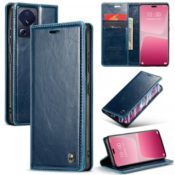 CaseMe Xiaomi 13 Lite Luxury Wallet Kickstand Magnetic Flip Case Blue
