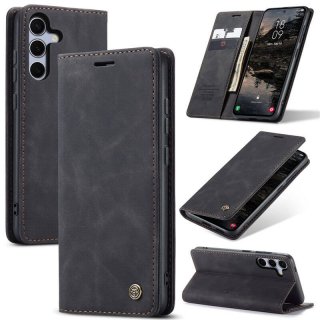 CaseMe Samsung Galaxy S25 Wallet Magnetic Suede Leather Case Black