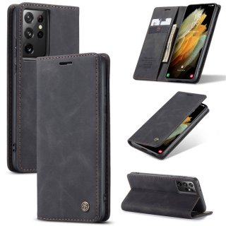 CaseMe Samsung Galaxy S21 Ultra Wallet Kickstand Magnetic Case Black