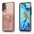 Huawei P30 Zipper Wallet PU Leather Case Cover Rose Gold