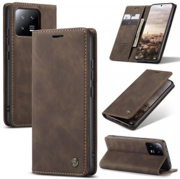 CaseMe Xiaomi 13 Wallet Retro Suede Leather Case Coffee