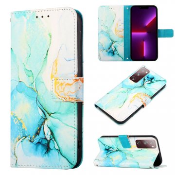 Marble Pattern Samsung Galaxy S20 FE Wallet Case Green