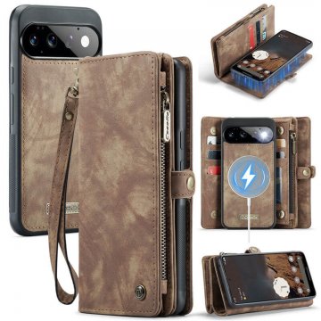 CaseMe Google Pixel 11/Pixel 11 Pro 2-in-1 Magnetic Wallet Case with Wrist Strap, RFID-blocking & Wireless Charging Coffee