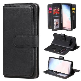 Samsung Galaxy S10 Plus Multi-function 10 Card Slots Wallet Case Black